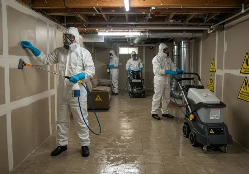 Basement Moisture Removal and Structural Drying process in Bartlett, TN